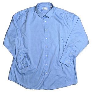 Nordstrom Rack MEN'S Blue Button Down Career Dress Shirt 34/35 with 18” Neck